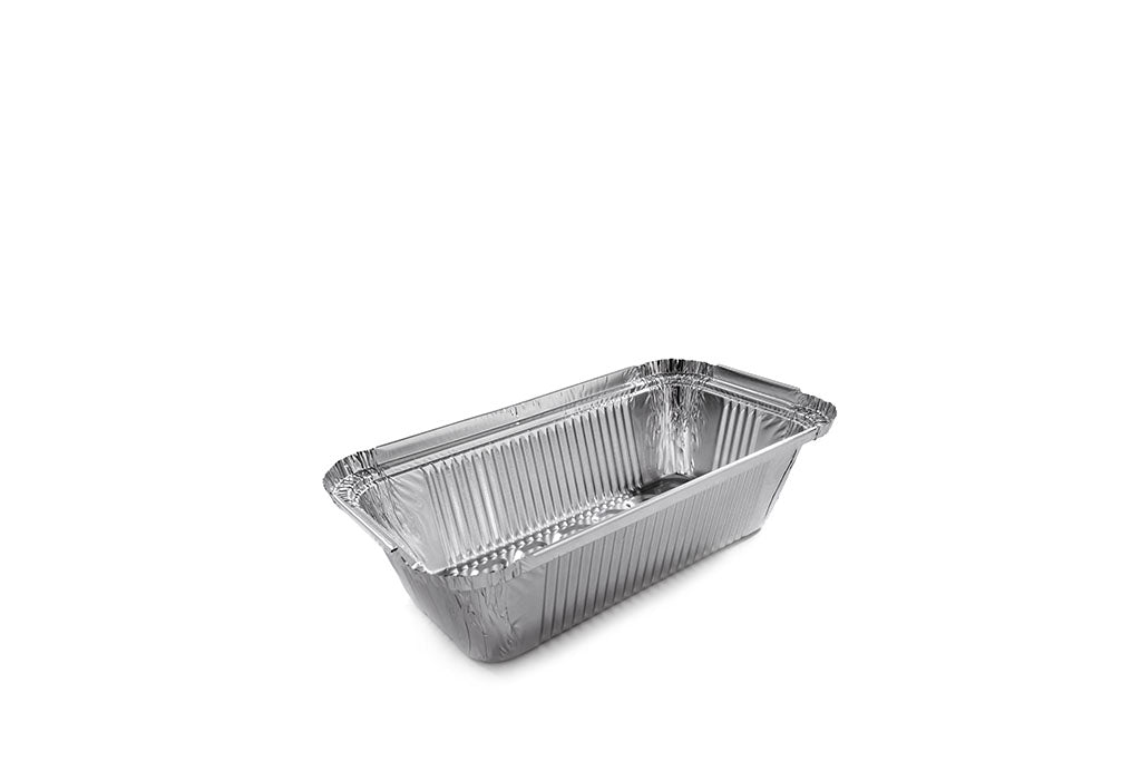 Aluschale, Alu-Menüschale, ungeteilt, hochstehender Rand für Alukarton-Deckel, 670 ml, 201 x 109 x 49 mm, Typ R13L